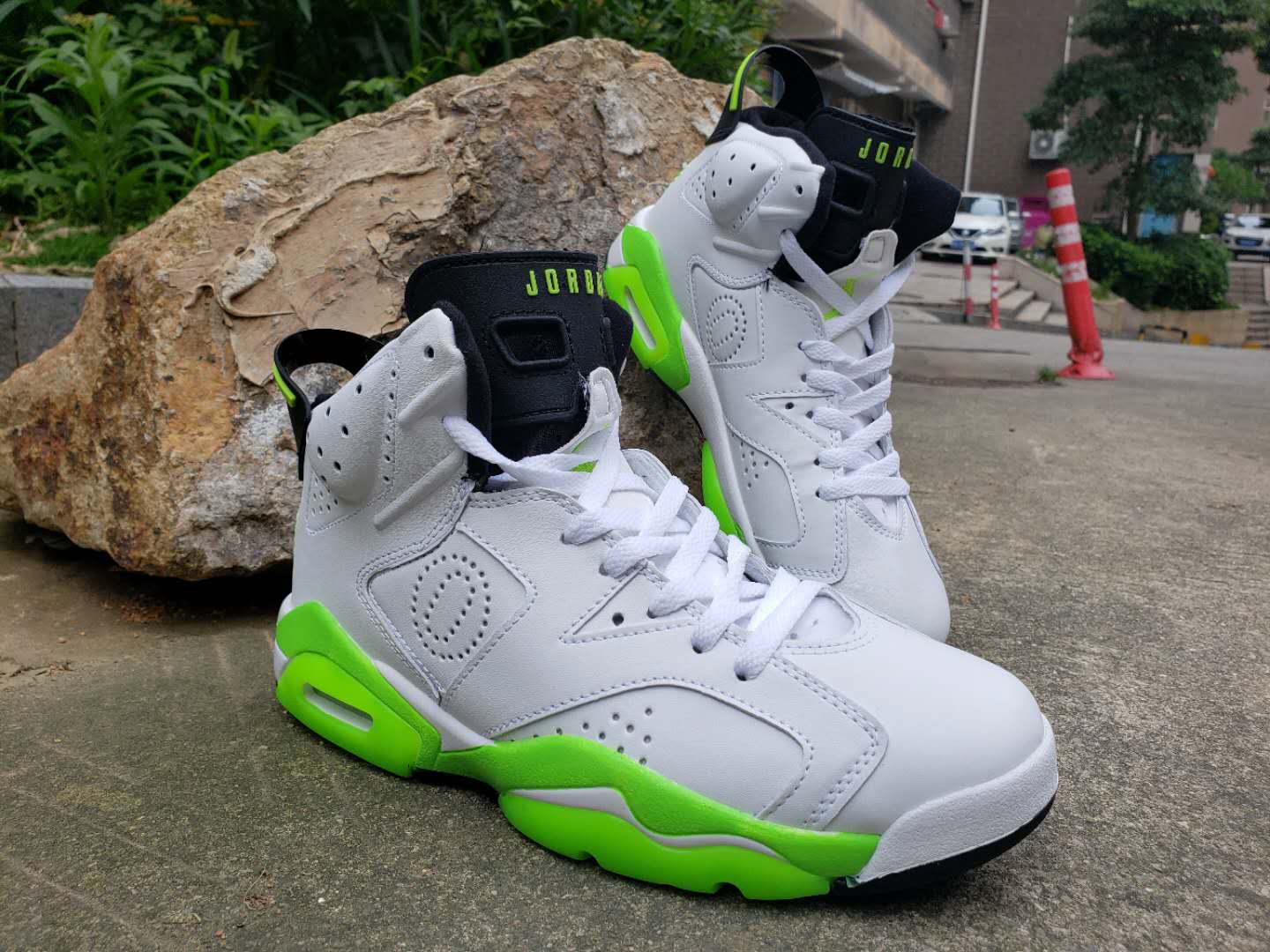 Air Jordan 6 Retro White Green Wing Shoes - Click Image to Close